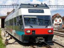 asm Triebwagen GTW Be 2/6 5011 im Depotareal von T�uffelen am 08.08.2006