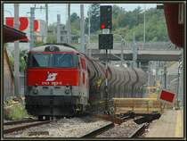 2143 053 im Bauzugeinsatz am 19.8.2006 in Wien Meidling.