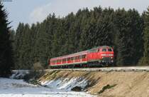 218 434-9 mit dem RE 22304 (Neustadt(Schwarzw)-Rottweil bei Schwenningen 1.4.13