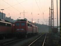 140 874-9 wartet in der Abstellgruppe von Hagen-Vorhalle morgens um 05:30 Uhr auf ihren n�chsten Einsatz