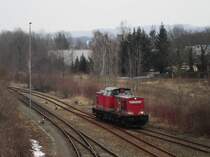 Ex Uwe Adam 202 Rangiert am 03.04.13 in Gera, Foto von der Stra�enbr�cke!!!
