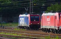 F�nf Jahre lang waren sie t�glich in Dillingen zu sehen...

die Loks von SBB Cargo.

Denn 2003 hatte SBB Cargo den Roheisentransport von DB Railion �bernommen.
Nach Ablauf des Vertrages von f�nf Jahren gingen die Leistungen wieder zur�ck zur DB.

Nun sieht man sie wieder �fter in Dillingen-Saar die Loks aus der Schweiz. Ford Autoz�ge werden von ihr gezogen.

Im Hintergrund ist ein alter Bunker des Westwalls zu sehen.

482 045-2 am 10.07.2012