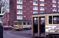 K�benhavn / Kopenhagen KS SL 5 (Tw 598) �resundsvej (�strigsgade / �resundsvej) am 4. April 1972.