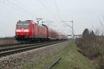 146 116-9 mit einer RB nach Neuenburg (Baden) am 27.03.13 bei H�gelheim.