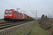 185 177-3 mit einem KLV am 27.03.13 bei H�gelheim.
