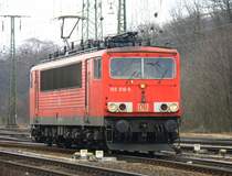 155 016-9 DB kommt als Lokzug aus K�ln-Kalk und f�hrt in K�ln-Gremberg ein bei Wolken am 3.4.2013.
