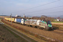 Liszt 470 503 mit 182 527 im M�rz 2013 bei Haiding.