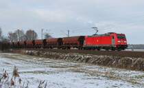 Im M�rz 2013 war 185 402 mit EK 53791 Hannover-Linden Gbf-G�ttingen Gbf bei Elze auf dem Weg Richtung S�den.