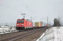 185 297 (91 80 6185 297-9 D-DB) mit Containerzug am 09.02.2013 bei P�lling