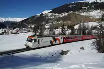 Ge 4/4 III 649 zieht am 03.03.2013 den RE 1137 von Berg�n Richtung Preda.