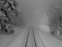 Die Brockenbahn (KBS 325) am 29.03.2013 zwischen Schierke und dem Brocken.