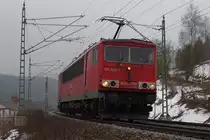 155 082 nach Schubdiensteinsatz auf den Weg nach Probstzella am 05.04.2013 in Ludwigsstadt. 