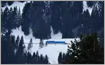 BDhe 2/4 12 mit Bt und Vorstellwagen der Arth Rigi Bahn zwischen Rigi First und Rigi Staffel. (04.04.2013)
