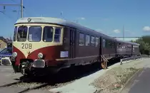 Auch der Triebwagen 208 der CFL geh�rte zu den Attraktionen der Jubil�umsfeier
in Luxembourg am 7.9.1996. Im regul�ren Plandienst waren diese Fahrzeuge zu diesem
Zeitpunkt nicht mehr eingesetzt. 