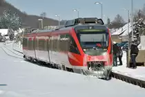 644 021 RB23 mit vereister  Schnauze  im Bf Bad-M�nstereifel - 13.03.2013
