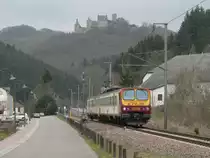 CFL 2019 als Regionalbahn nach Luxemburg kurz vor der Einfahrt in Michelau. An dieser Stelle machte mein Vater vor 17 Jahren ein �hnliches Bild: http://www.bahnbilder.de/name/einzelbild/number/1958/kategorie/Belgien~Dieselloks~BR+55.html - Eisenbahninteresse ist eine vererbbare Eigenschaft. Michelau, 6.4.2013