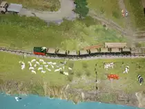 Wenig Platz und daf�r lange Z�ge sind mit einer Feldbahn m�glich.Auf einer Anlage fuhr diese H0e Feldbahn die,am 29.Dezember 2012,in Sassnitz zusehen war.