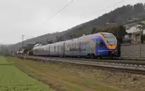 428 007 der Cantus-Bahn als R5 nach Fulda. Aufgenommen am 01.03.2013 in Ludwigsau-Friedlos.