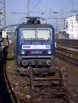 143 069-3 der RHB am 06.03.2013 in Mannheim-Waldhof abgestellt.