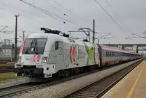 1116 130 hat am 07.04.2013 mit dem OIC 866  Alpenzoo Innsbruck Tirol 
den Hbf Wels verlassen.