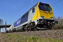 Ebenfalls an der L30 Br�cke �ber die Kbs 495 ist die 264 001-9 Voith Maxima 40CC am Sonntag den 7.4.2013 unterwegs, allerdings f�hrt sie in Richtung Neuss.