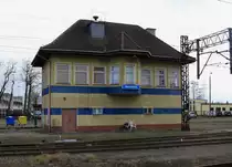 7.4.2013 Swinem�nde / Swinoujscie / Warzow. Stellwerk am S�dende des Bahnhof
