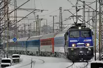 EP09 019 mit EC110 aus Warszawa Wschodnia kommend nach Praha hl.n.  In Katowcie Ligota(01.04.2013)
