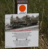Mein Ostertal - Hinweisschild an der Ostertalbahn am Bahn�bergang (Feldweg) F�rth i. Ostertal bei Ottweiler/Saar.

25.08.2012