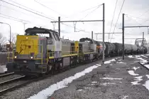 NMBS hld 7809 und 7836 mit Kesselzug, aufgenommen 14/03/2013 in Bahnhof Antwerpen-Luchtbal

