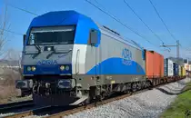 ADRIA Transport 2016 920 'Irena' zieht Containerzug durch Maribor-Tabor Richtung Hafen Koper. 10.4.2013