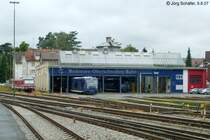 Blick von Friedrichshafen Stadt nach Westen auf das BOB-Depot am 9.8.07.