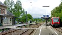 650 202 h�lt am 9.8.07 als RB nach Friedrichshafen im Bahnhof �berlingen-Therme auf Gleis 3.