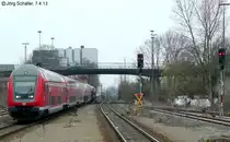 IRE Friedrichshafen-Ulm-Stuttgart kommt am 7.4.13 in Ravensburg an. 