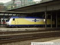 BR 146 08 der metronom Eisenbahngesellschaft in Hamburg Hbf, f�hrt nach kurzem Aufenthalt weiter Richtung Bremen.