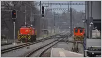 Gm 4/4 241 und Tm 2/2 93 in Untervaz-Trimmis. (08.04.2013)