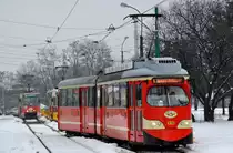 Wagen 938 (Ex Wiener E1) der Tramwaje Śląskie S.A. in Ruda Śląska Chebzie (04.04.2013)
