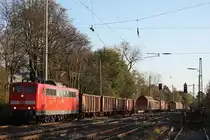 151 001 am 31.10.12 mit einem gemischten G�terzug in Ratingen-Lintorf.