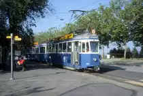 Z�rich VBZ Tram 6 (Be 4/4 1396) Z�richbergstrasse / Zoo im August 1986.
