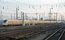 Am Morgen des 08.04.13 erreicht der ICE 1605 aus Berlin den Leipziger Hbf.