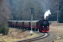 99 7245-6 HSB vor der Einfahrt in den Bahnhof Drei Annen Hohne am 18.04.2013