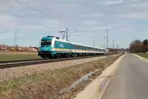 Die 183 005 mit ALX 84111 von Hof nach M�nchen am 14.04.2013 bei Langenbach