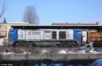 MaK G 2000, V 1001-033 Osthannoversche Eisenbahnen AG, OHE 273 005-9 beim Bespannen eines G�terzuges, KBS 335 Erfurt - Magdeburg, fotografiert im Bhf. Sta�furt am 25.03.2013