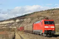 152 012 am 2.11.12 mit einem gemischten G�terzug in Th�ngersheim.