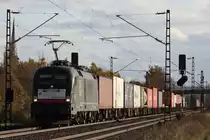 MRCE Dispolok ES 64 U2-065 am 2.11.12 mit einem Containerzug in Th�ngersheim.