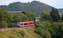 Dieser unbekannt gebliebene 646 kam als RE 23047 von Kassel-Wilhelmsh�he in Willingen an und rangiert nun aufs Abstellgleis. Willingen, 02.09.2012