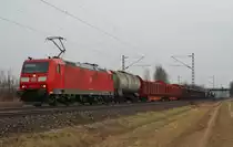Am 9.April 2013 war 185 192 bei Burgstemmen mit EK 53792 auf dem Weg von G�ttingen Gbf nach Hannover-Linden Gbf.