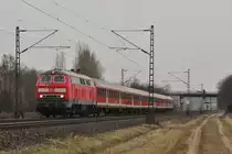 Am 9.April 2013 zog 218 470 bei Burgstemmen einen RE Richtung Nordstemmen.