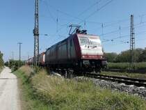 Crossrail 185 594-9 am 15.08.2012 bei der Einfahrt auf das berholgleis in Mllheim (Baden).