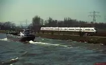 Nachschuss auf einen ICE 3M, der im M�rz 2003 auf dem Weg von Amsterdam nach Utrecht ist