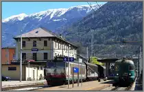 Die  633 221 und der betagte ALe 803 haben ihre beste Zeit hinter sich und werden bald endg�ltig vom Rost zerfressen sein. Tirano. (15.04.2013)